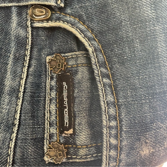 Dsquared2 embroidered native woman cowboy hat button boot cut jean low rise - Picture 13 of 14